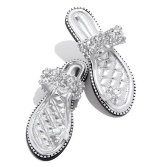 Embellished Lux Slides – Silver - Picture 5 of 5